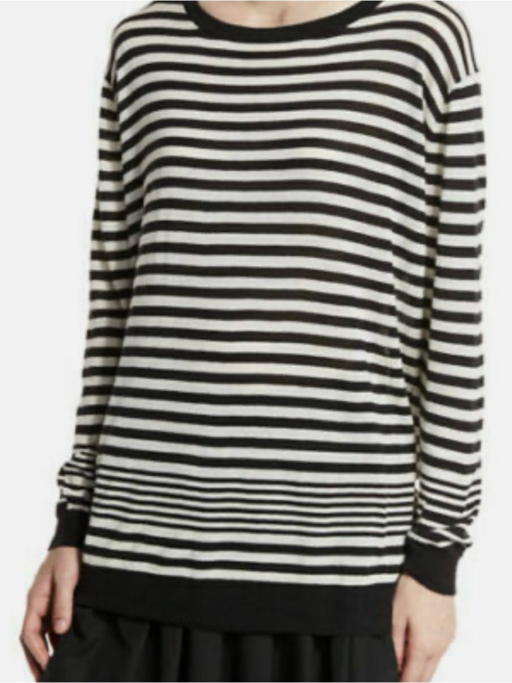 Vince Striped Cotton Cashmere Sweater Small